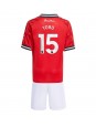 Billige Manchester United Leny Yoro #15 Hjemmedraktsett Barn 2025-26 Kortermet (+ Korte bukser)